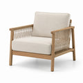 Teaksessel mit Baumwolle und Polyestergarn Beige