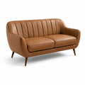 Ledersofa 2-Sitzer Braun 150cm
