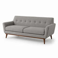 3-Sitzer Sofa aus Leinen mit Massivholzbeinen, Grau