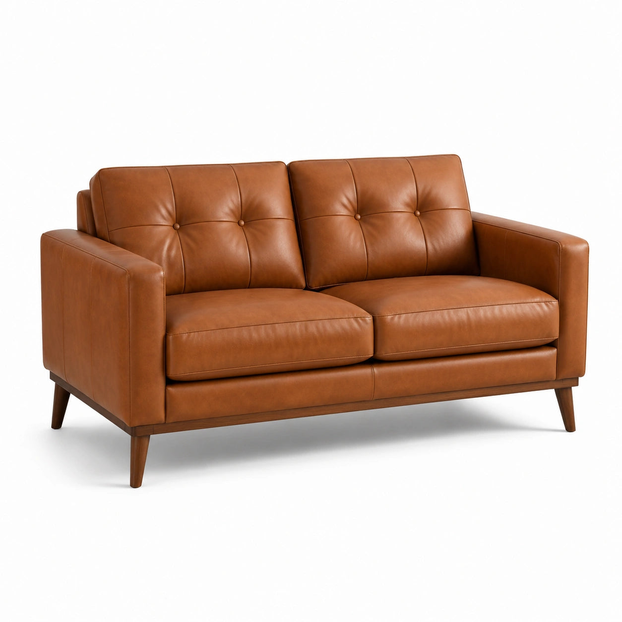 2-Sitzer Sofa aus Leder in Braun