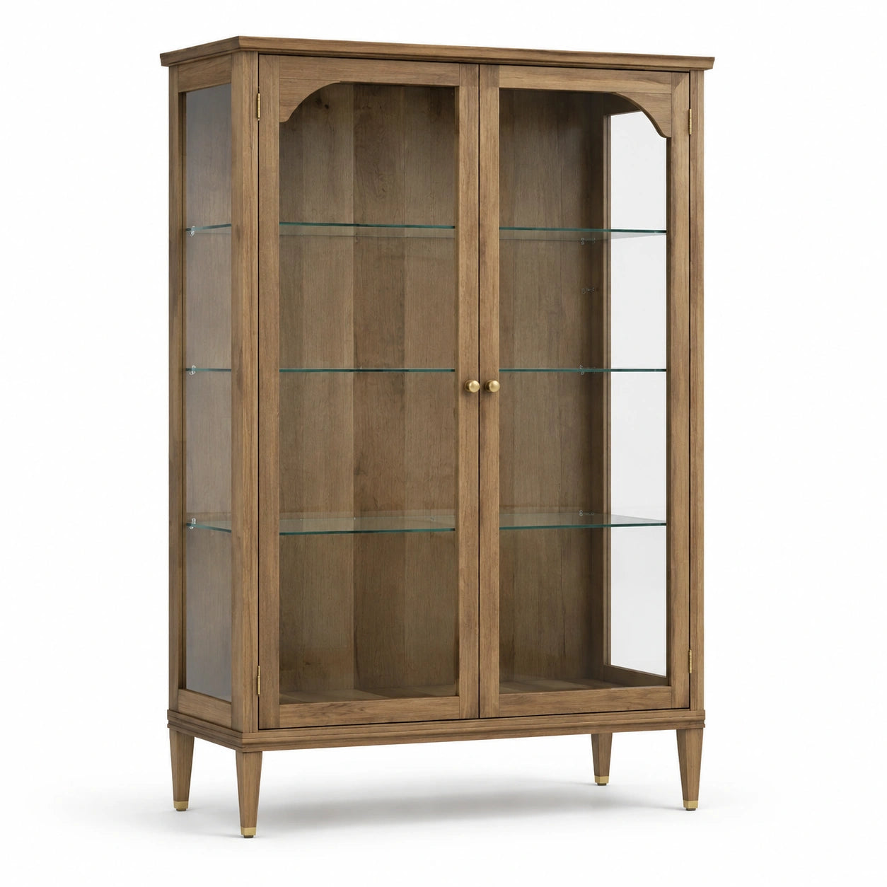 Vitrine aus Eichenholz mit gehärtetem Glas 180cm