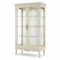 Vitrine Holz Gehärtetes Glas Cremeweiß 200cm
