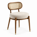 Esszimmerstuhl Holzgeflecht Polyesterpolster Beige