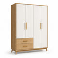 Kleiderschrank aus Holz mit Metallgriffen