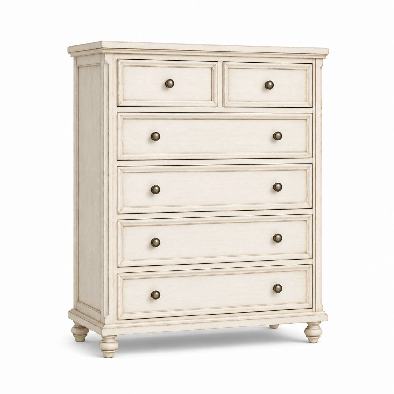 Holzkommode mit 6 Schubladen, Beige, 120 cm